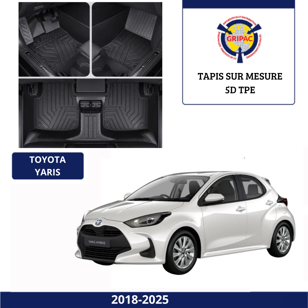 Tapis sur mesure 5D TPE Toyota yaris 2018-2025