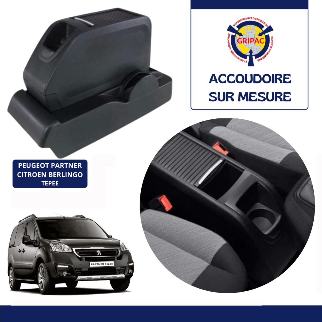 Accoudoire sur mesure Peugeot partner / Citroen berlingo tepee 2008-2018