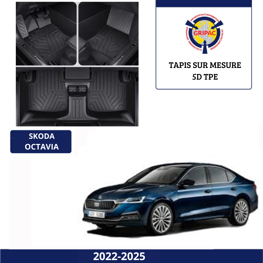 Tapis sur mesure 5D TPE Skoda octavia 2022-2025