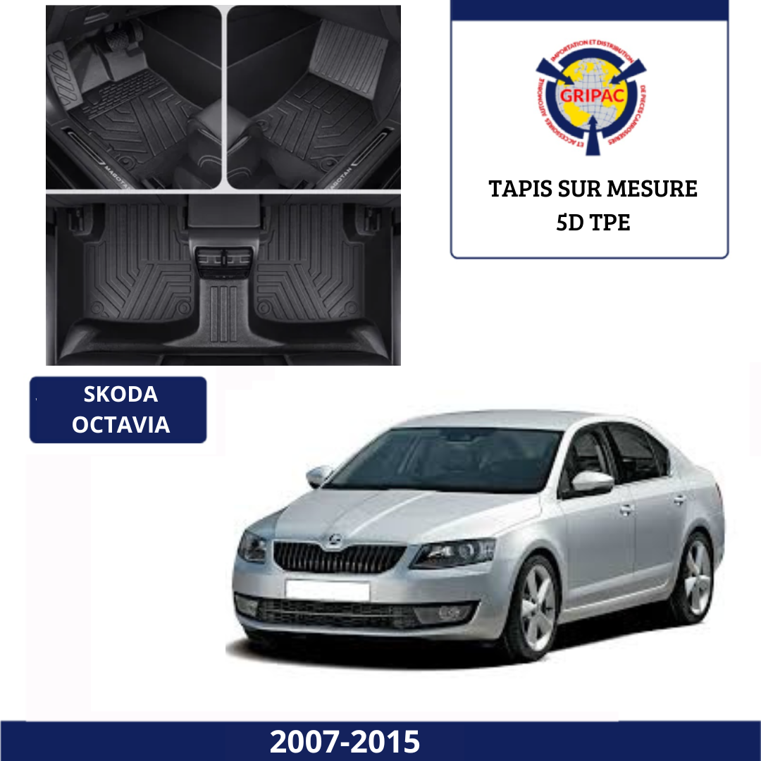 Tapis sur mesure 5D TPE Skoda octavia 2007-2015