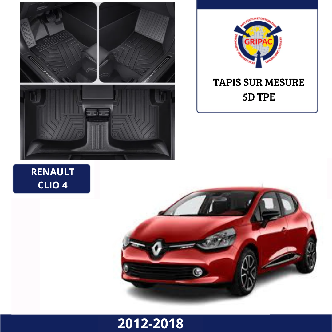 Tapis sur mesure 5D TPE Renault clio 4 2012-2018
