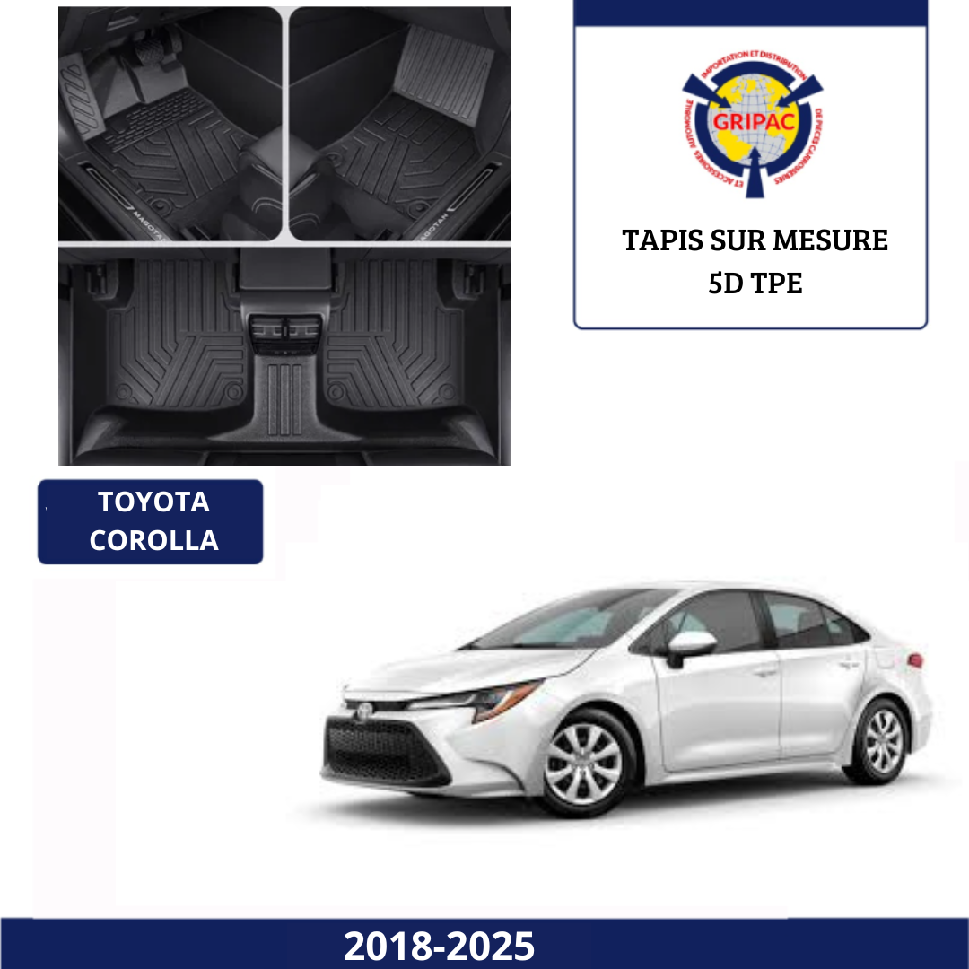 Tapis sur mesure 5D TPE Toyota corolla 2018-2025