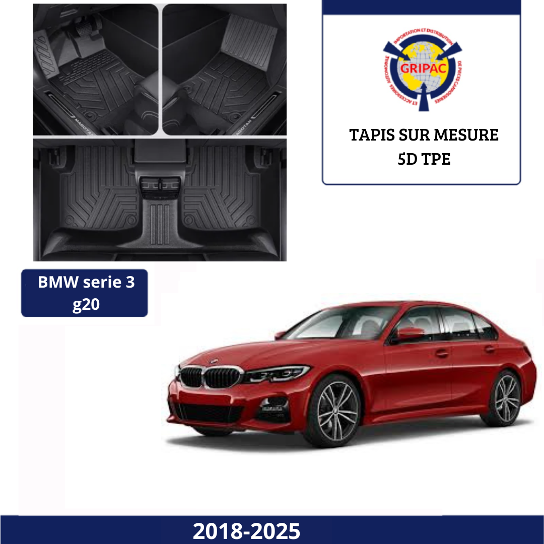 Tapis sur mesure 5D TPE Bmw Serie 3 G20 2018-2025