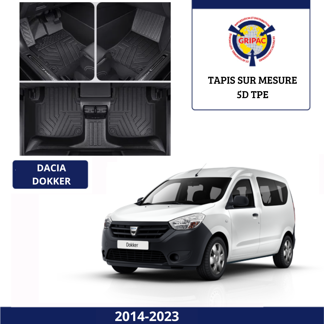 Tapis sur mesure 5D TPE Dacia dokker 2014-2023