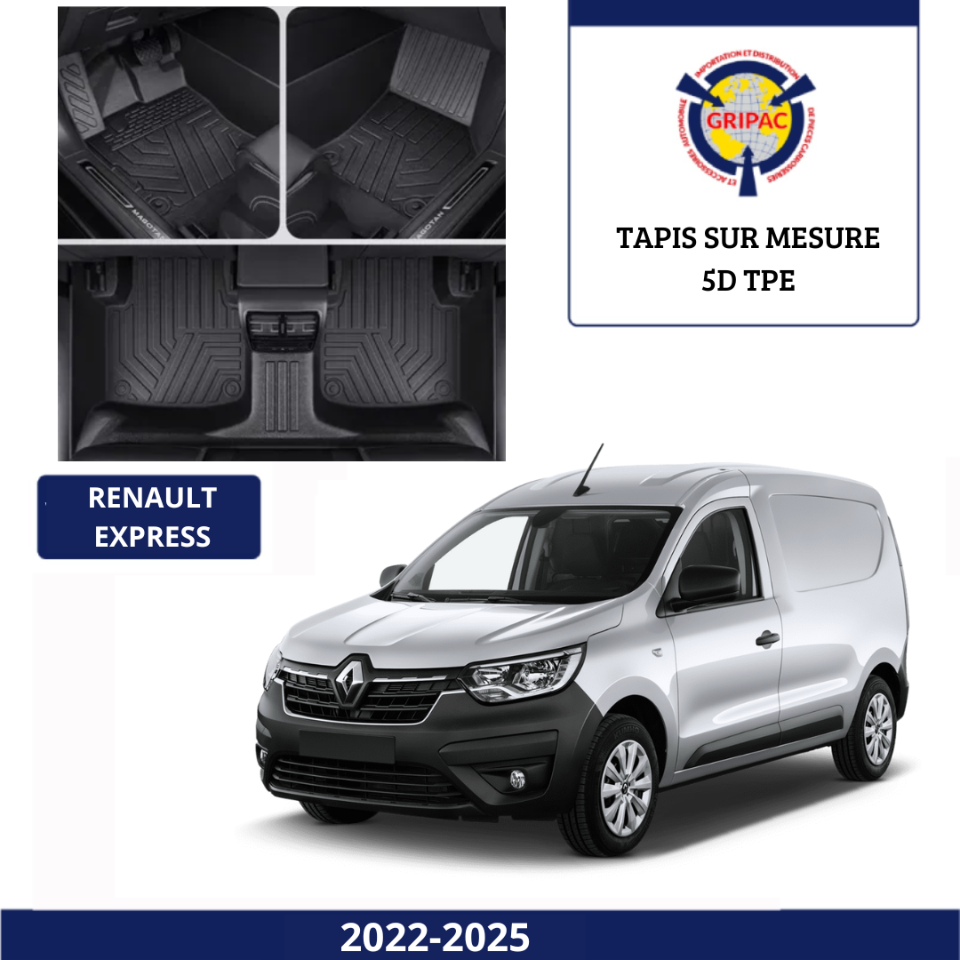 Tapis sur mesure 5D TPE Renault express 2022-2025