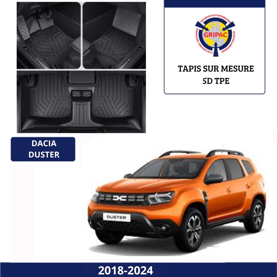 Tapis sur mesure 5D TPE Dacia duster 2018-2024