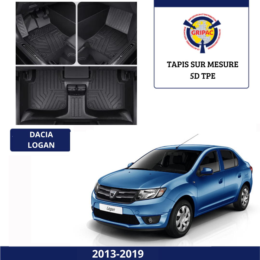Tapis sur mesure 5D TPE Dacia logan 2013-2019