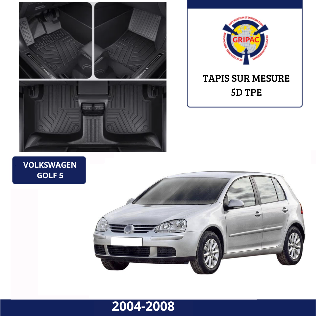 Tapis sur mesure 5D TPE Volkswagen golf 5 2004-2008