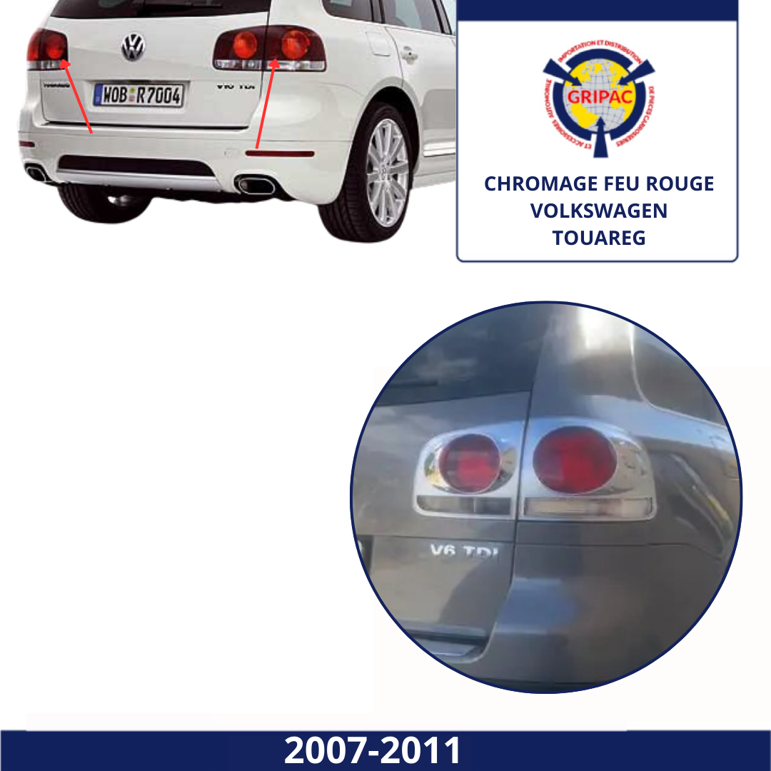 2 Cache feu rouge chromer Volkswagen touareg 2007-2011