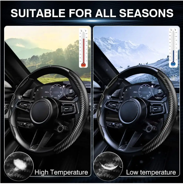 Red carbon steering wheel cover