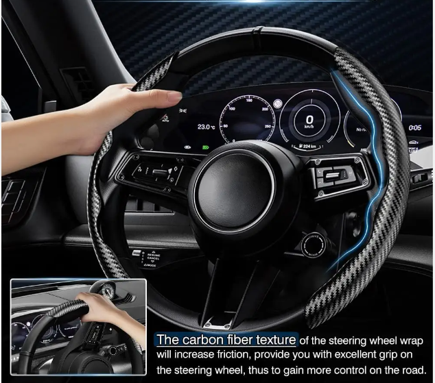 Red carbon steering wheel cover
