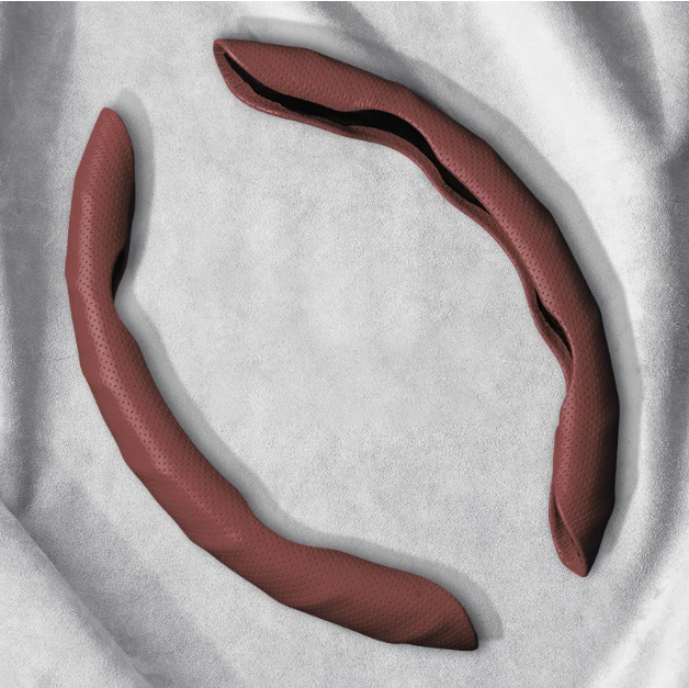 P65 Couvre volant cuir marron