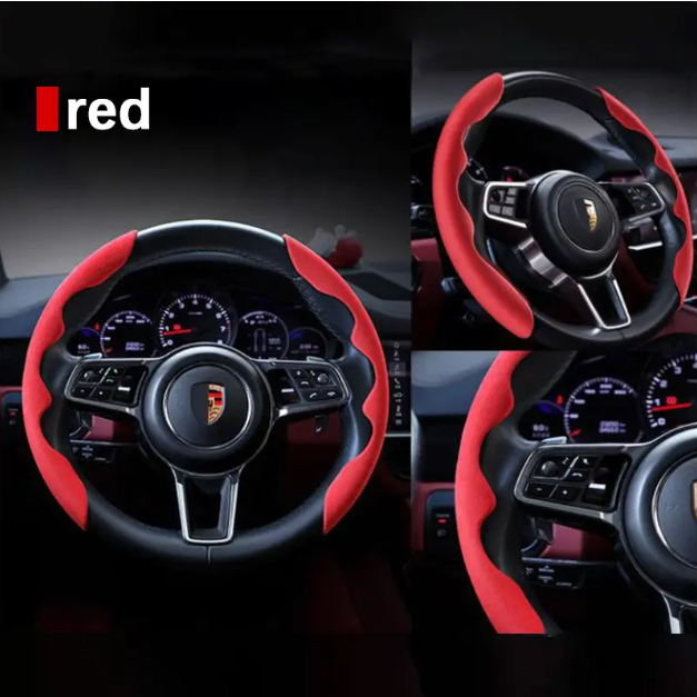 Red dein steering wheel cover