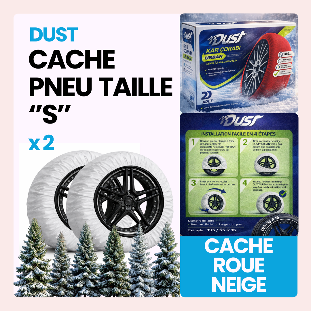 Cache roue de neige tissu couleur rouge taille S ''13-14-15-16-17-18''