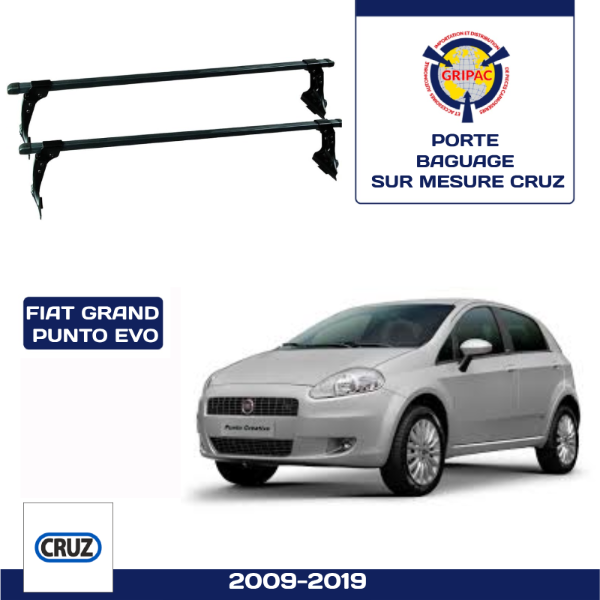 Porte baguage CRUZ sur mesure Fiat grande punto 2009-2019