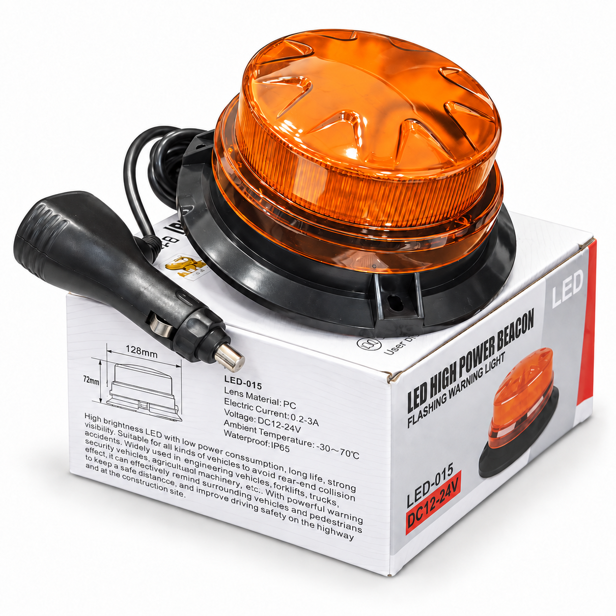 Feux tournant Orange 130mm 12V/24V