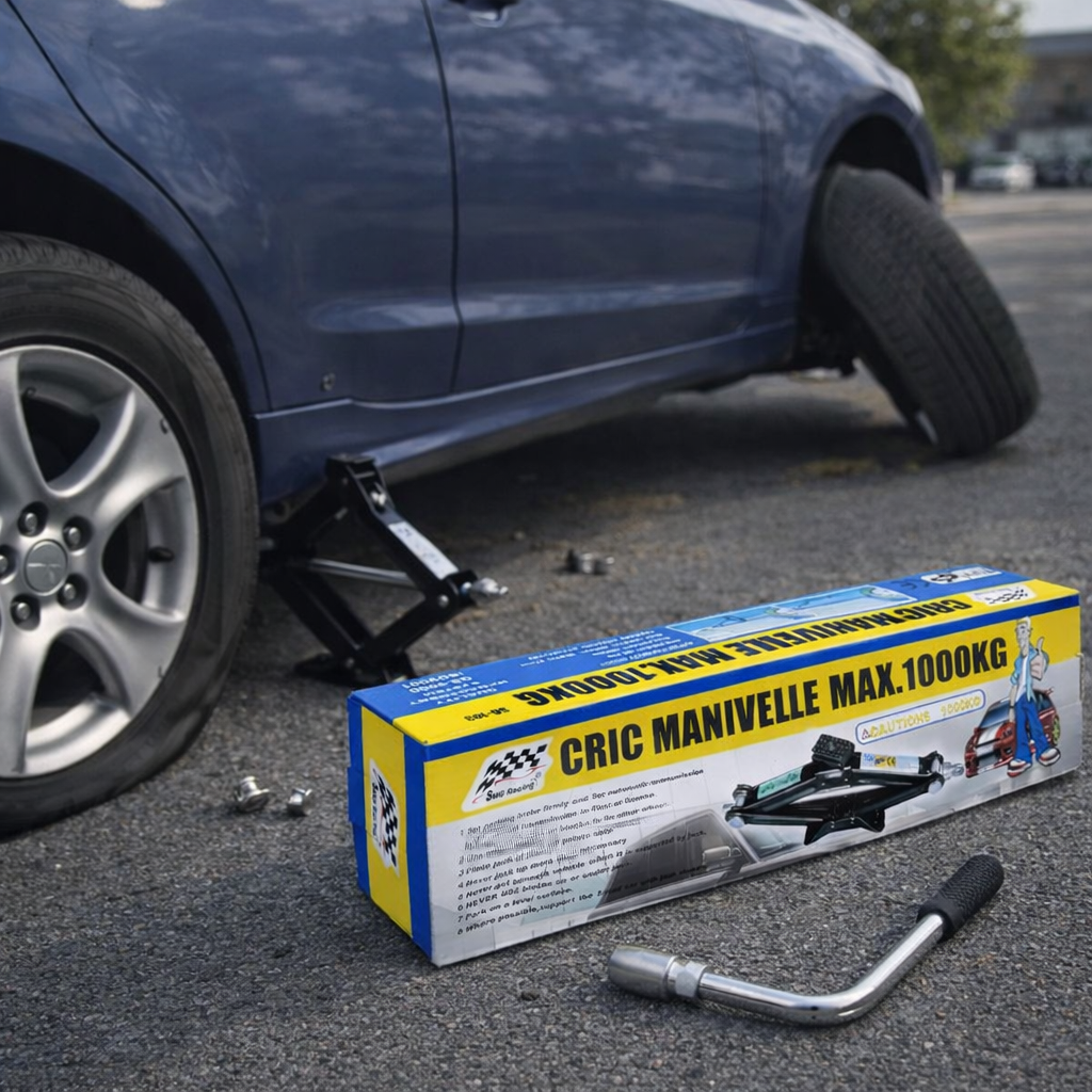 Pack dépannage = 1 cric manivelle + 1 clé télescopique