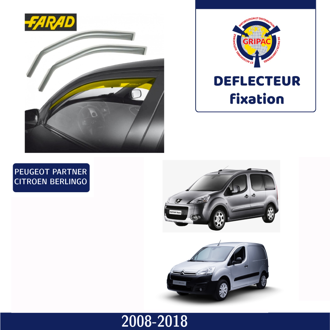 Deflecteur d'air fixation farad Peugeot Partner/ Citroën Berlingo 2008-2018