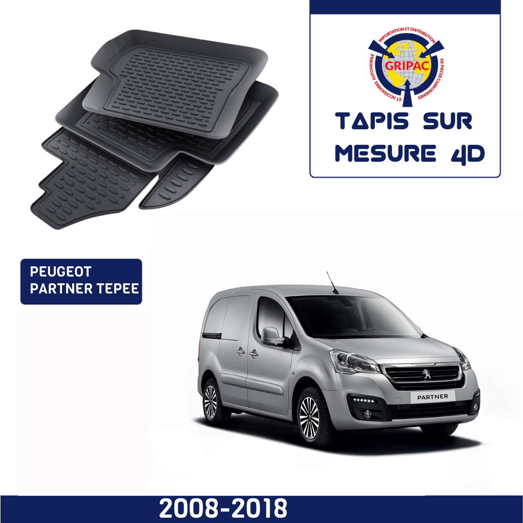 Tapis sur mesure 4D Peugeot partner tepee 2008-2018