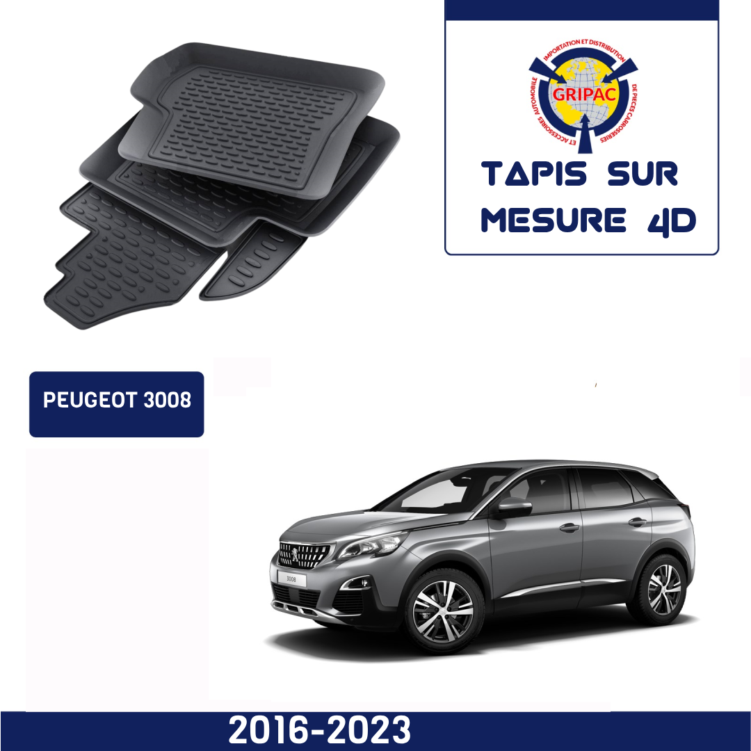 Tapis sur mesure 4D Peugeot 3008 2016-2023