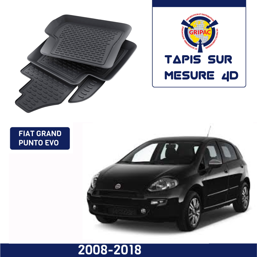 Tapis sur mesure 4D Fiat Grand punto evo 2008-2018