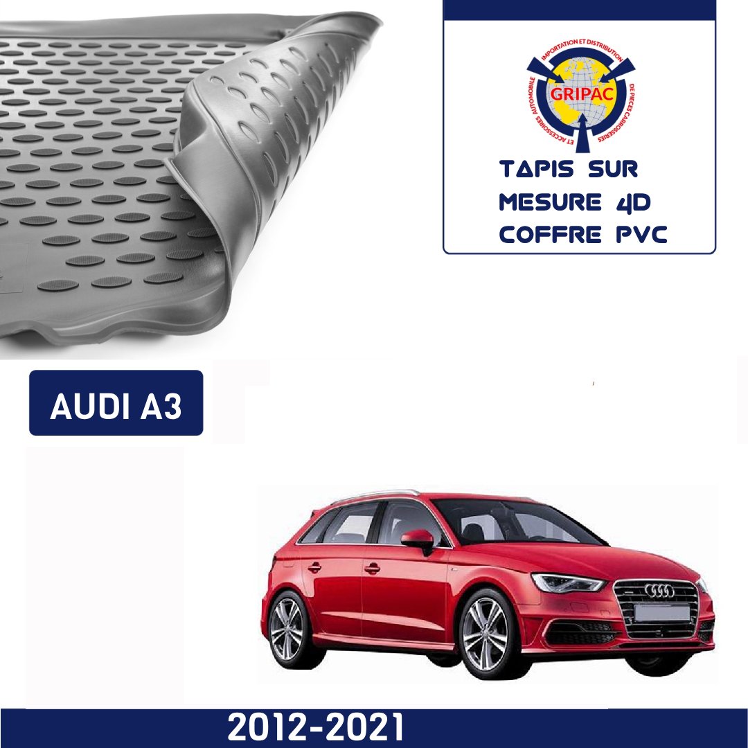 Tapis sur mesure 4D coffre PVC Audi A3 2012-2021