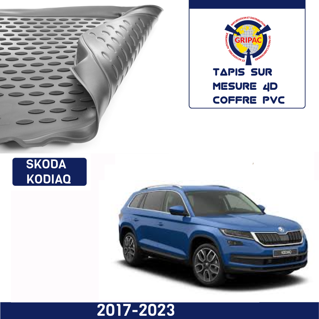 Tapis sur mesure 4D coffre PVC Skoda Kodiaq 2017-2023