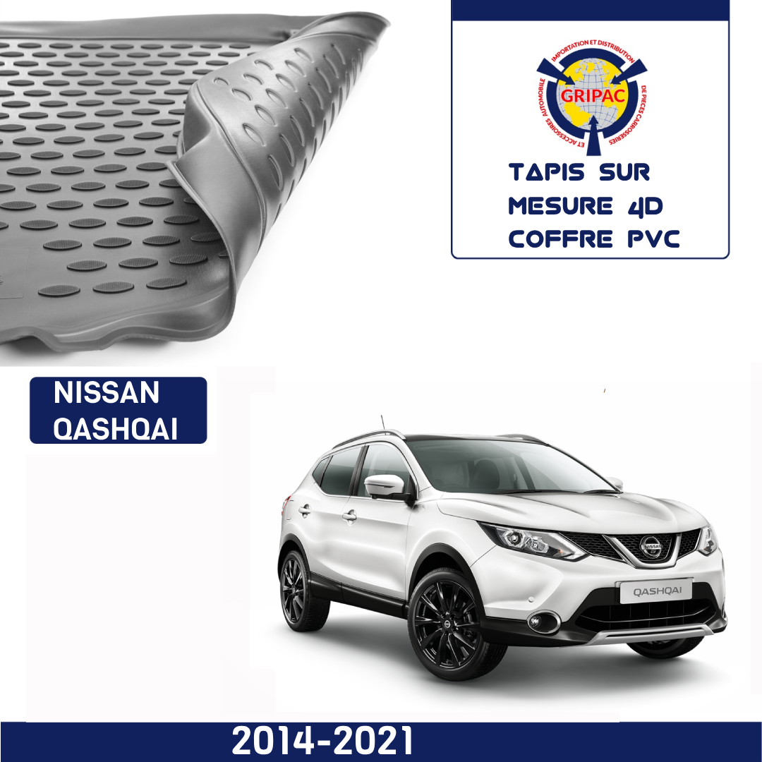 Tapis sur mesure 4D coffre PVC Nissan Qashqai 2014-2021