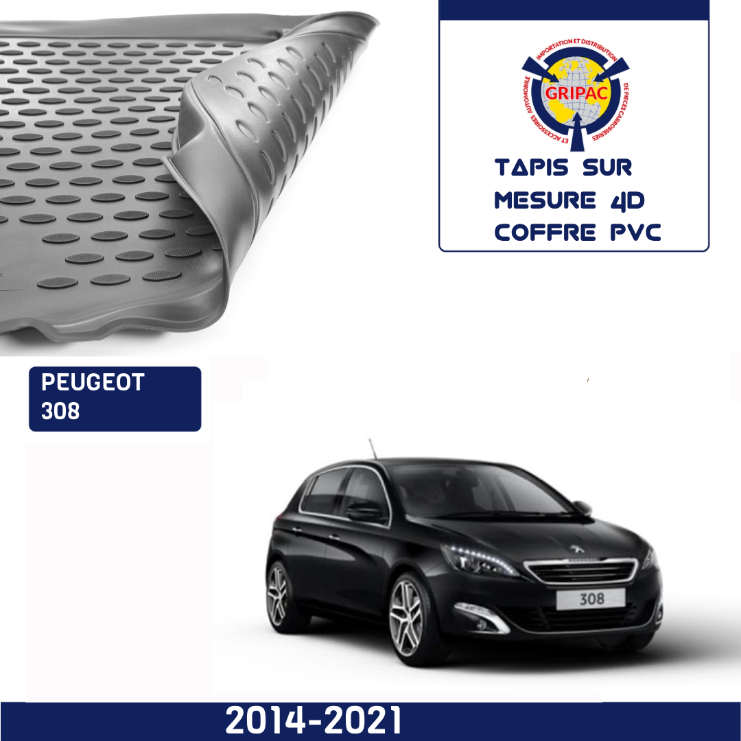 Tapis sur mesure 4D coffre PVC Peugeot 308 2014-2021