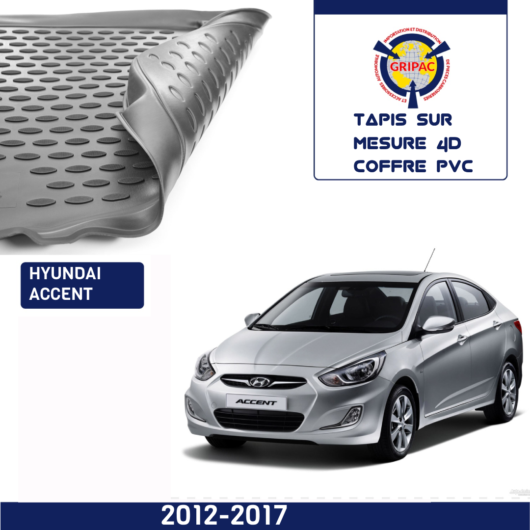 Tapis sur mesure 4D coffre PVC Hyundai Accent 2012-2017