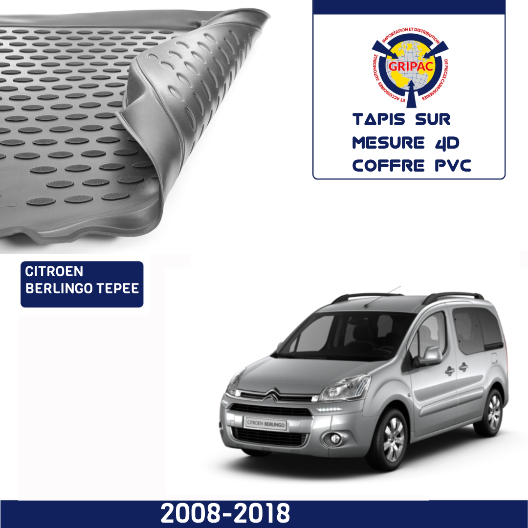 Tapis sur mesure 4D coffre PVC Citroën berlingo 2008-2018