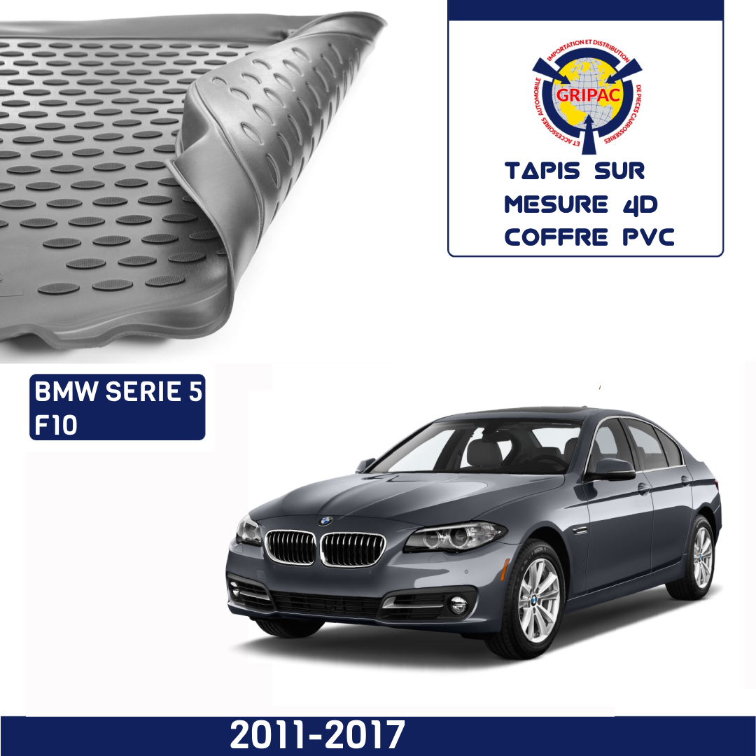 Tapis sur mesure 4D coffre PVC Bmw Serie 5 F10 2011-2017