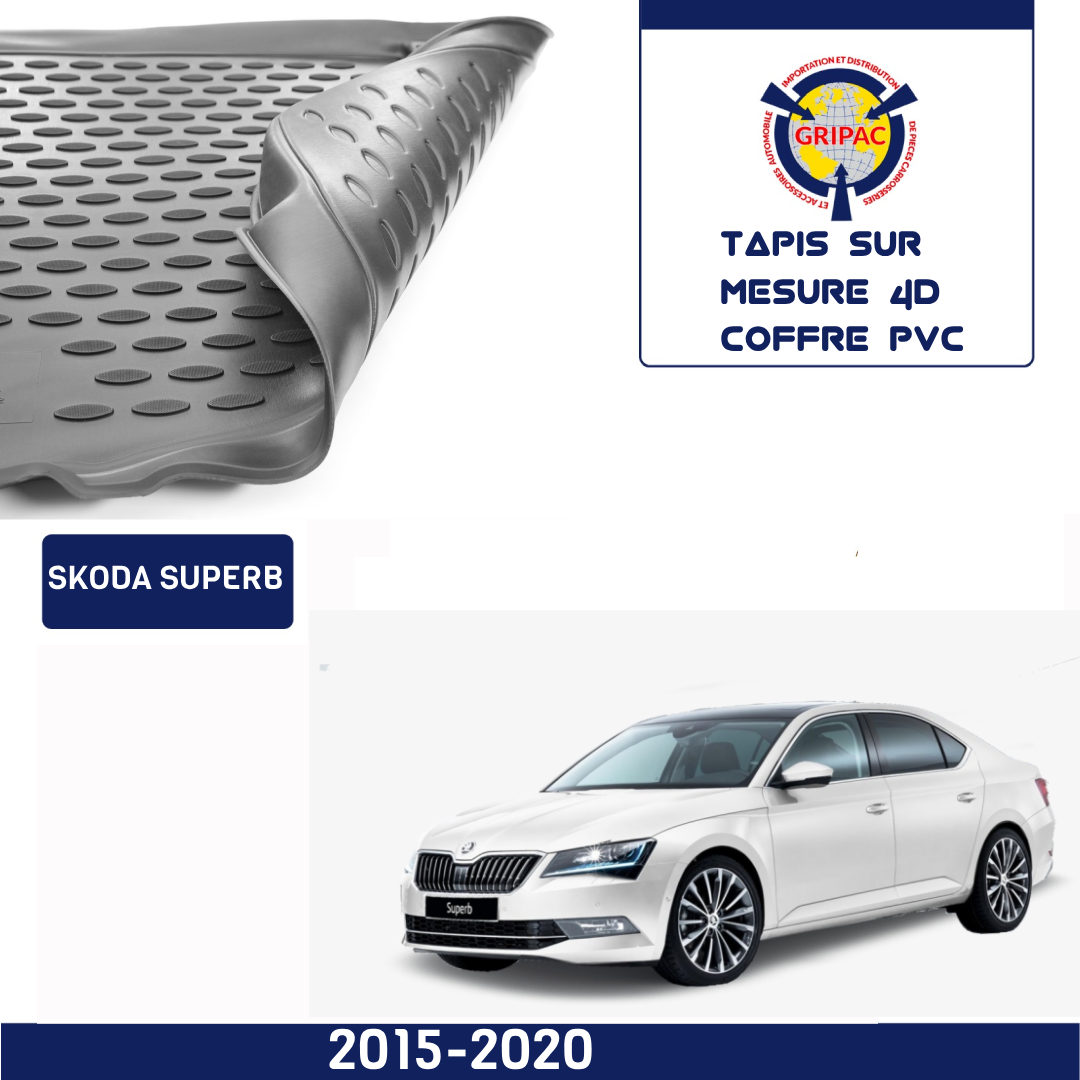 Tapis sur mesure 4D coffre PVC Skoda superb 2015-2020