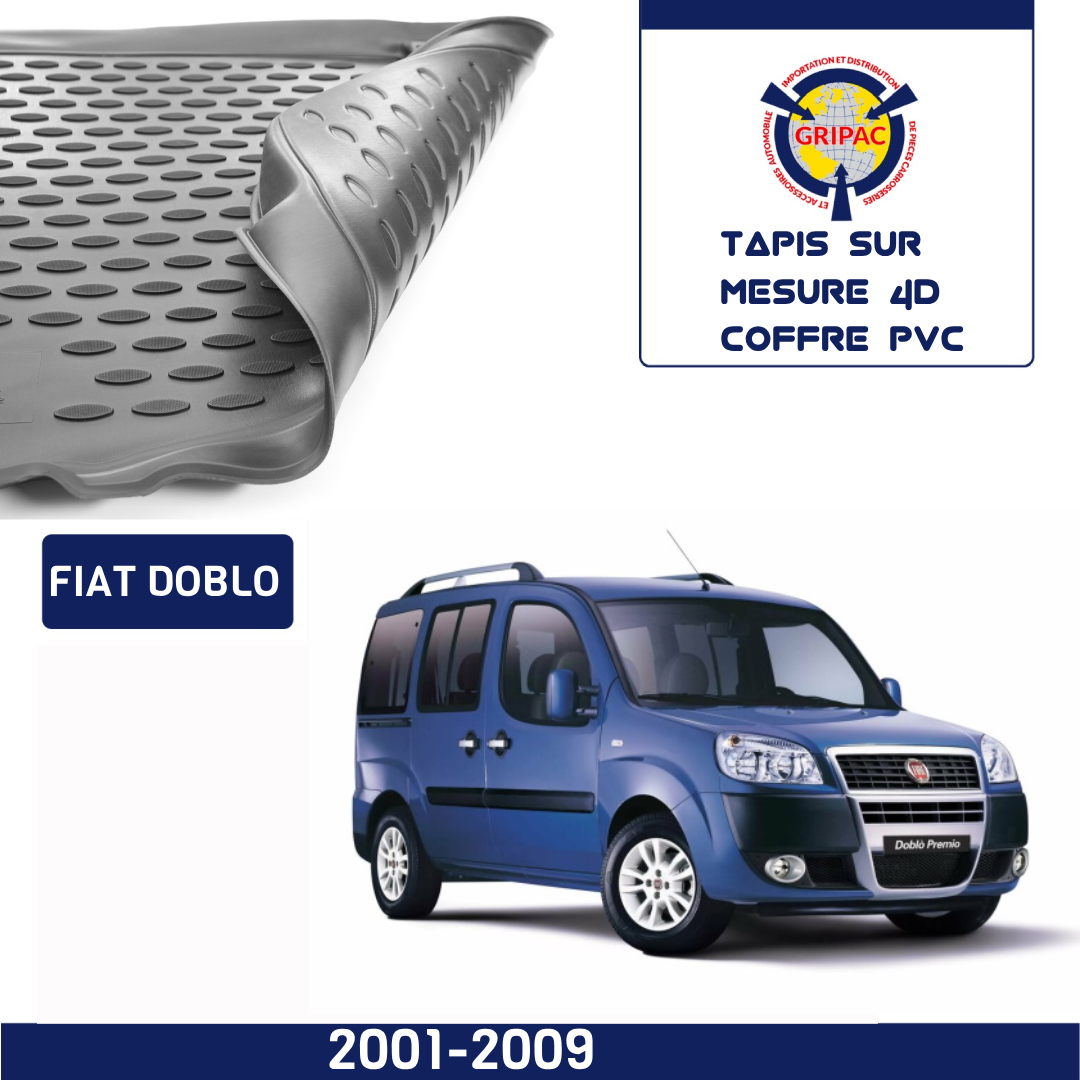 Tapis sur mesure 4D coffre PVC Fiat Doblo 2001-2009