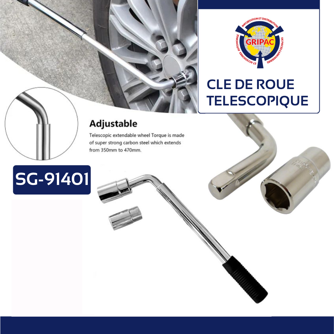 Clé de roue télescopique