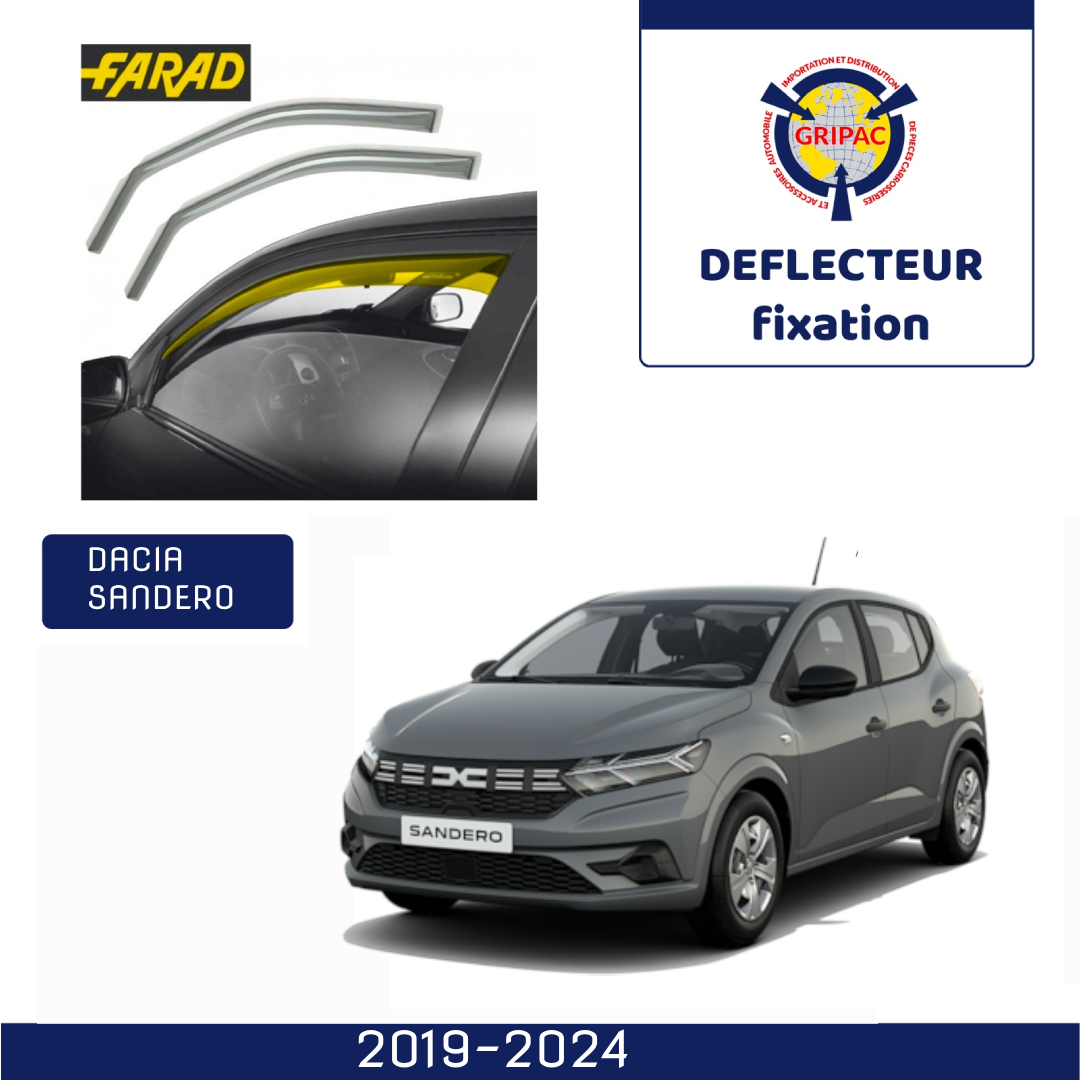 Deflecteur d'air fixation farad dacia sandero 2021-2024