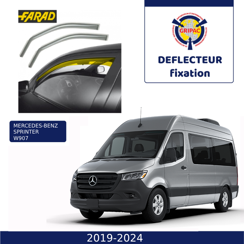 déflecteur d'air fixation farad Mercedes-Benz sprinter w907 2019-2024