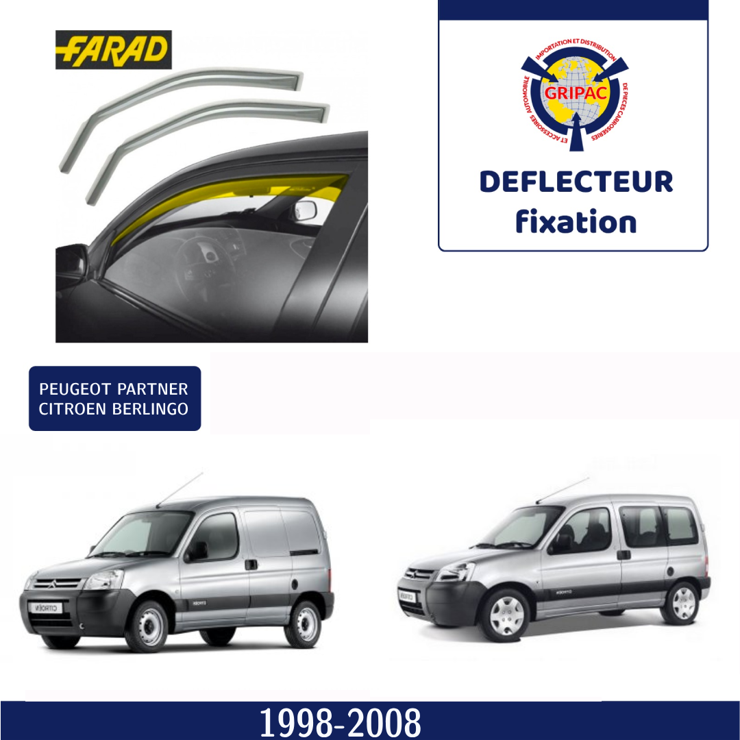 Déflecteur d'air fixation farad Citroën Berlingo- Peugeot Partner 1998-2008