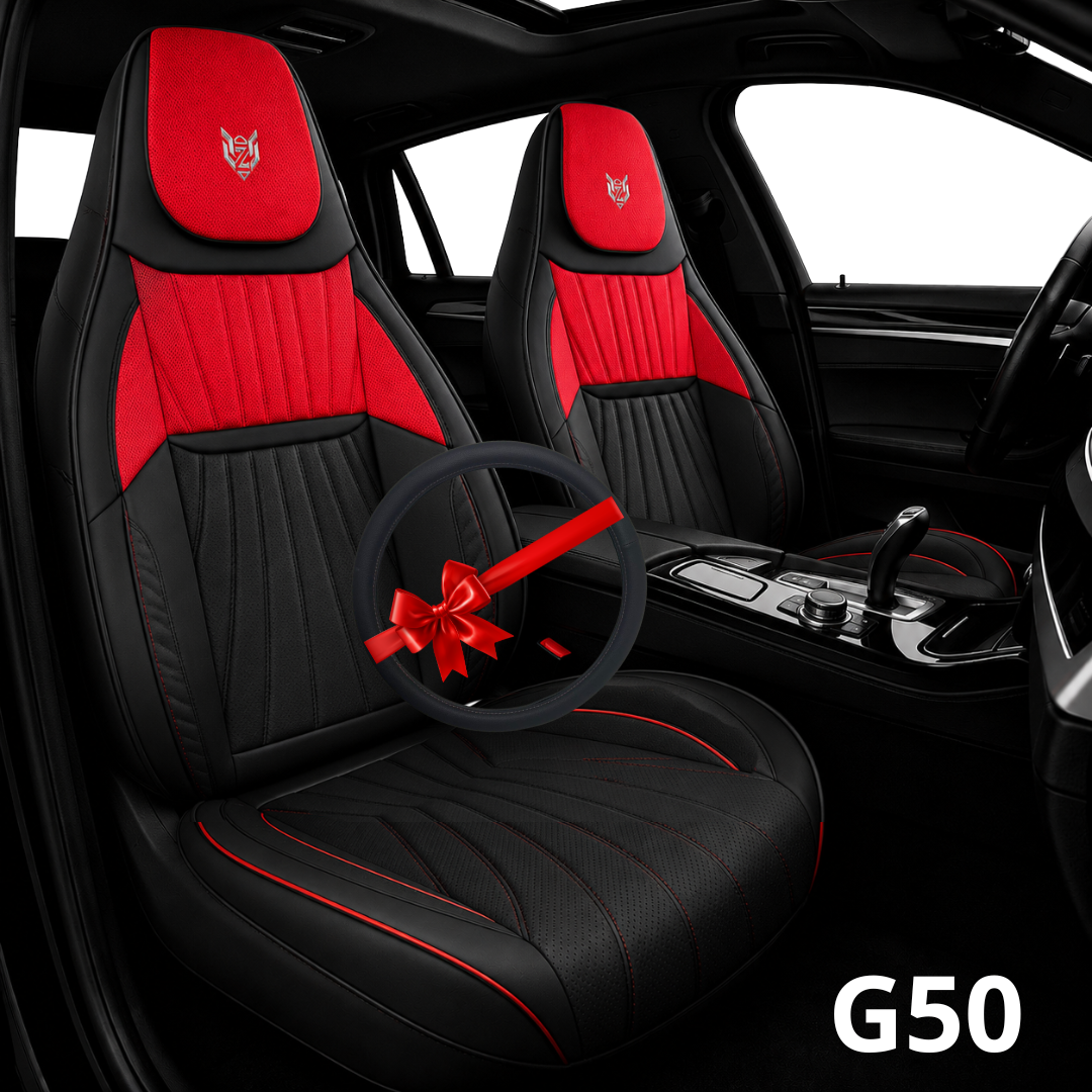 G50 Caldo sport cuir noir rouge + couvre volant