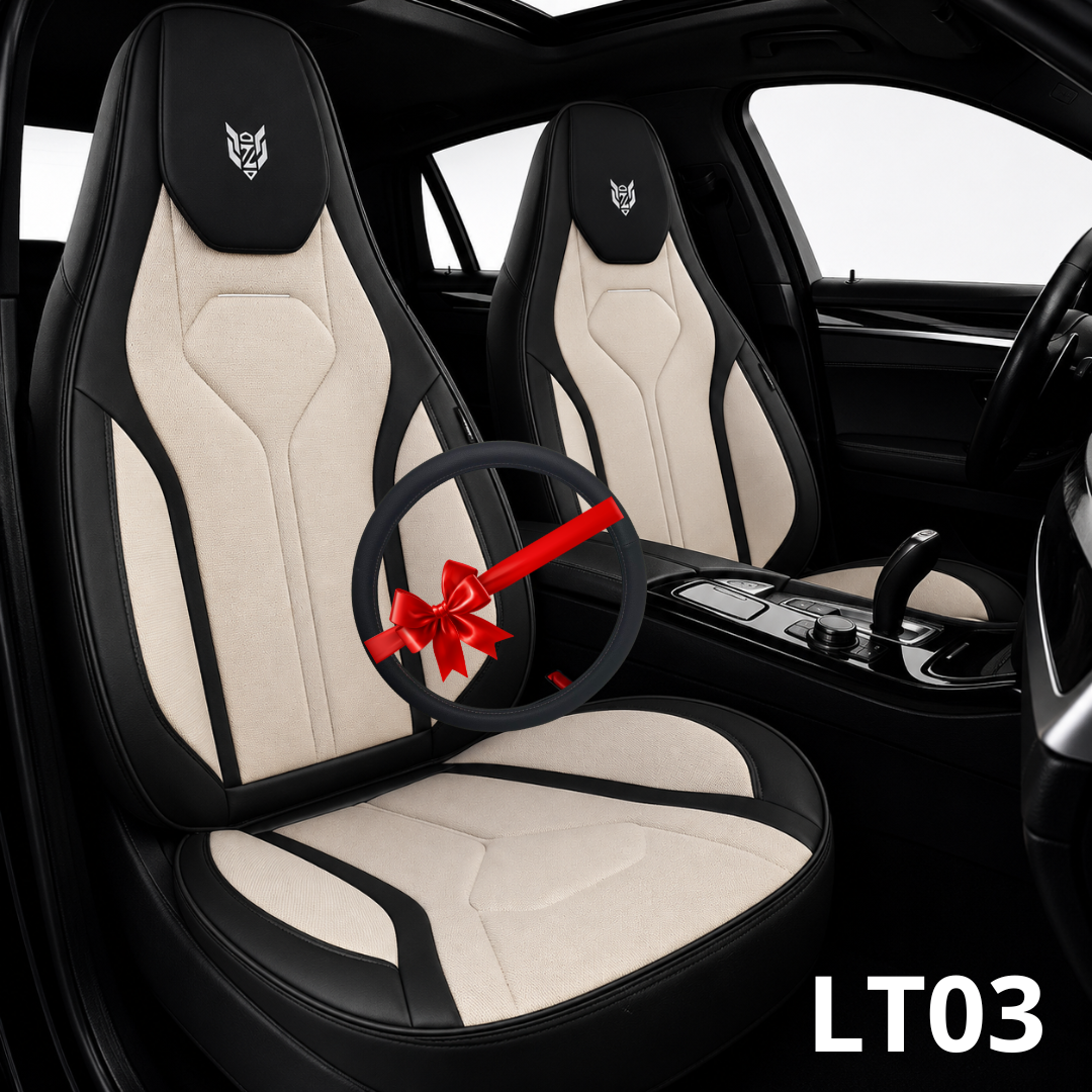 LT03 Caldo sport cuir / alcantara noir blanc + couvre volant