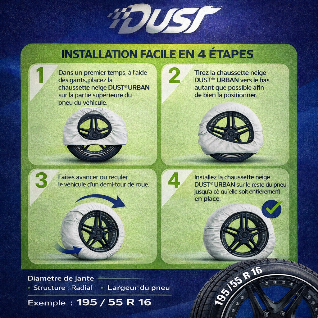 Cache roue de neige tissu couleur rouge taille L ''14-15-16-17-18-19-20-21-22''