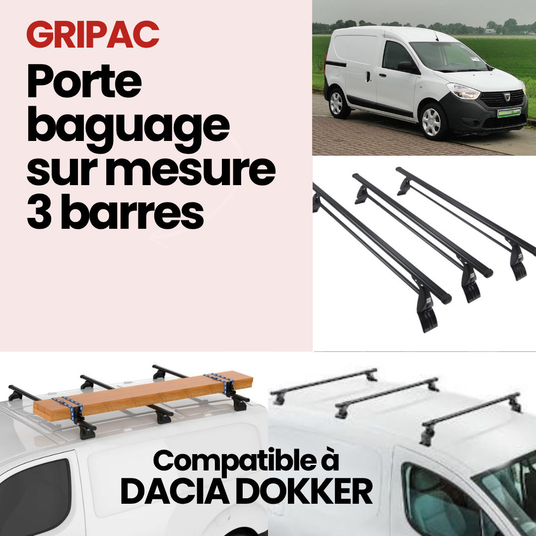 Porte baguage CRUZ 3 barres dacia dokker 2013-2022