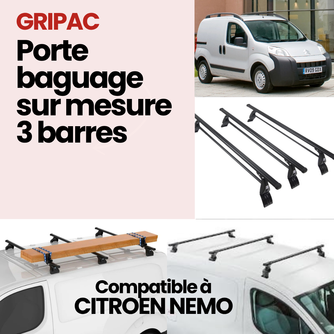 Porte baguage CRUZ 3 barres Citroen nemo /fiat fiorino /peugeot bipper 2008-2024