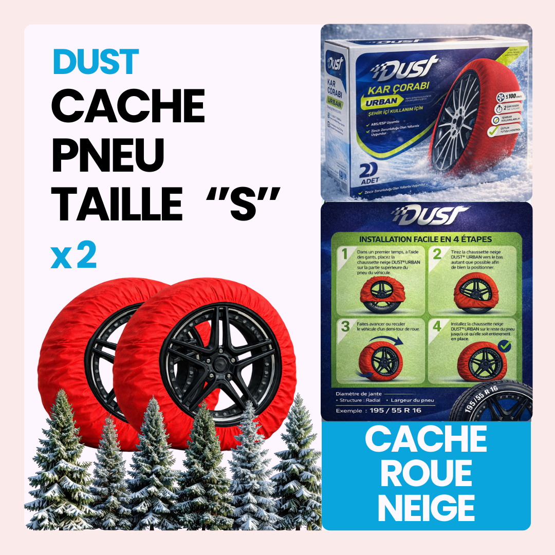Cache roue de neige tissu couleur rouge taille S ''13-14-15-16-17-18''