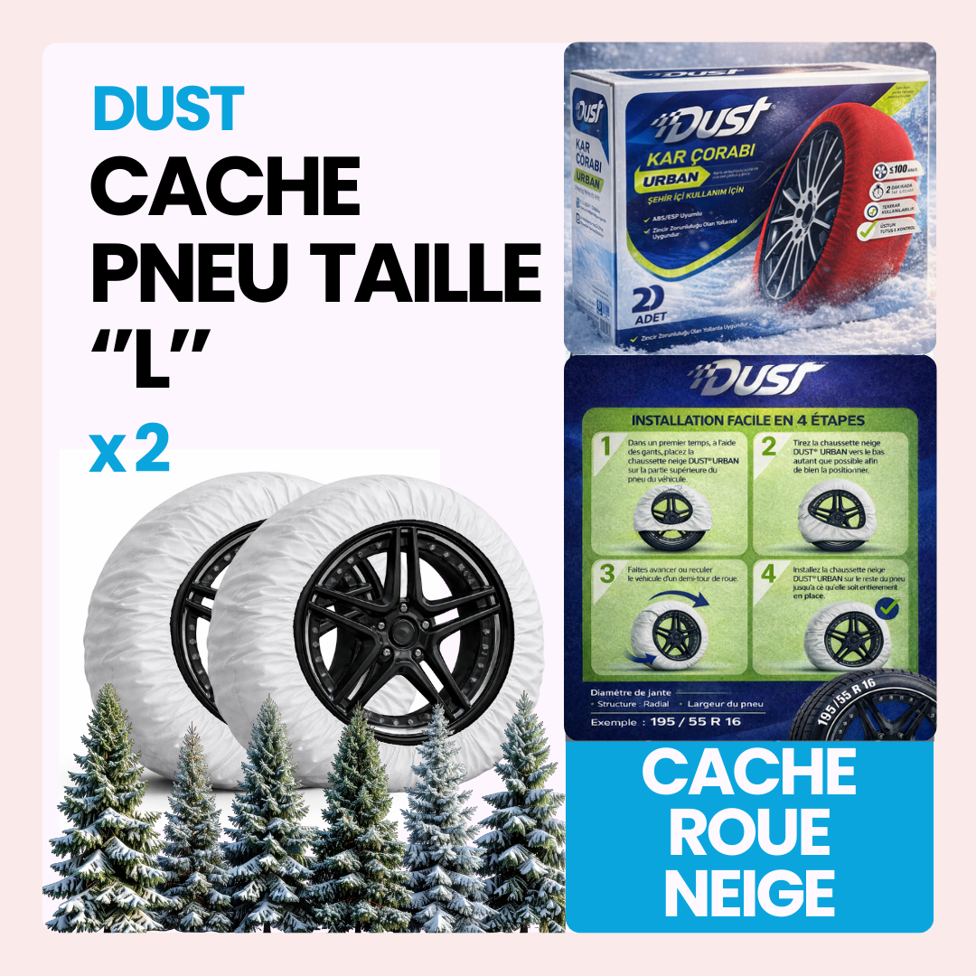 Cache roue de neige tissu couleur rouge taille L ''14-15-16-17-18-19-20-21-22''